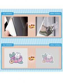 DOBBLE 100张卡通可爱贴纸，变装贴纸，乙烯基防水贴纸，适用于滑板贴花，DIY儿童青少年防水卡通贴纸 - 彩色 - 查看 8
