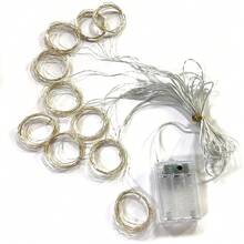 8-Mode Battery Operated Fairy String Lights, Glowing Decorative Lights For Curtains, Camping, Patio, Garden, Christmas, Halloween, Birthday Party, Bedroom, Indoor & Outdoor, 4 Color Options - Battery Box Curtain Light String - View 5