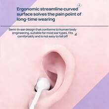 REMAX RM-10 有线入耳式耳机，马卡龙渐变色外观，Type-C/3.5mm 智能接口，符合人体工学的舒适佩戴体验，三键线控高清麦克风，兼容苹果/华为/小米手机，享受无损通话和音乐 - 查看 6