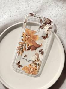 1pc Leaf-Shaped TPU Shock-Proof Phone Case, Suitable As Birthday Or Christmas Gift For Couples, Girlfriends, Daughters, Teenagers - Clear - View 4
