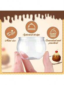 1/10pcs Transparent Mini Snow Flake Glass Cup, Mini Ice Cream Cup, Mousse Cup, Pudding Cup, Jelly Cup, Milkshake Cup - Ideal For Wedding, Family Gathering, Birthday, Christmas, Halloween Decor And Picnic - Multiple Styles - View 6
