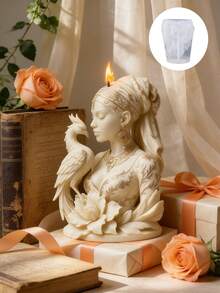 女神与猎鹰 3D 硅胶蜡烛模具 | DIY 香薰/扩香石/树脂装饰 | 神秘异域艺术装饰 | 硅胶 - 女神與獵鷹立體矽膠蠟燭模具 - 查看 1