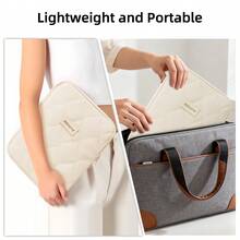 DANYCASE 11英寸平板电脑保护套，带衬垫保护套，便携包，兼容iPad、平板电脑 - 米色 菱格款 - 查看 4