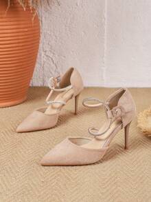 2026春夏新款法式尖头高跟鞋，优雅淑女风，镂空性感细高跟，百搭同款浅口鞋 - 駝色 - 查看 5