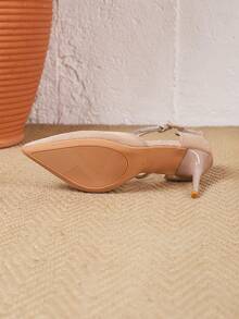 2026春夏新款法式尖头高跟鞋，优雅淑女风，镂空性感细高跟，百搭同款浅口鞋 - 駝色 - 查看 4