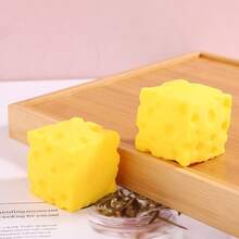 10pcs Creative Simulated Stress Relief Squeeze Cheese Cube Squeeze Toy, Gag Gift, Stress Relief - Multicolor - View 3