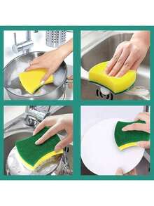 1/5/10 Piezas Esponja de limpieza de cocina, Almohadilla de limpieza para eliminar óxido para vajilla de restaurante, Cepillo de limpieza de baño, Borrador mágico desincrustante para uso diario en el hogar, Herramientas de limpieza del hogar, Paño de cocina, Adecuado para utensilios de cocina, ollas y sartenes, bañeras, lavabos/baño - Multicolor - Ver 6