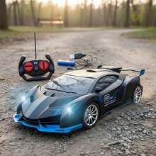 Black Remote Control Car With LED Headlight - Forward And Reverse Control - 藍色 - 查看 5