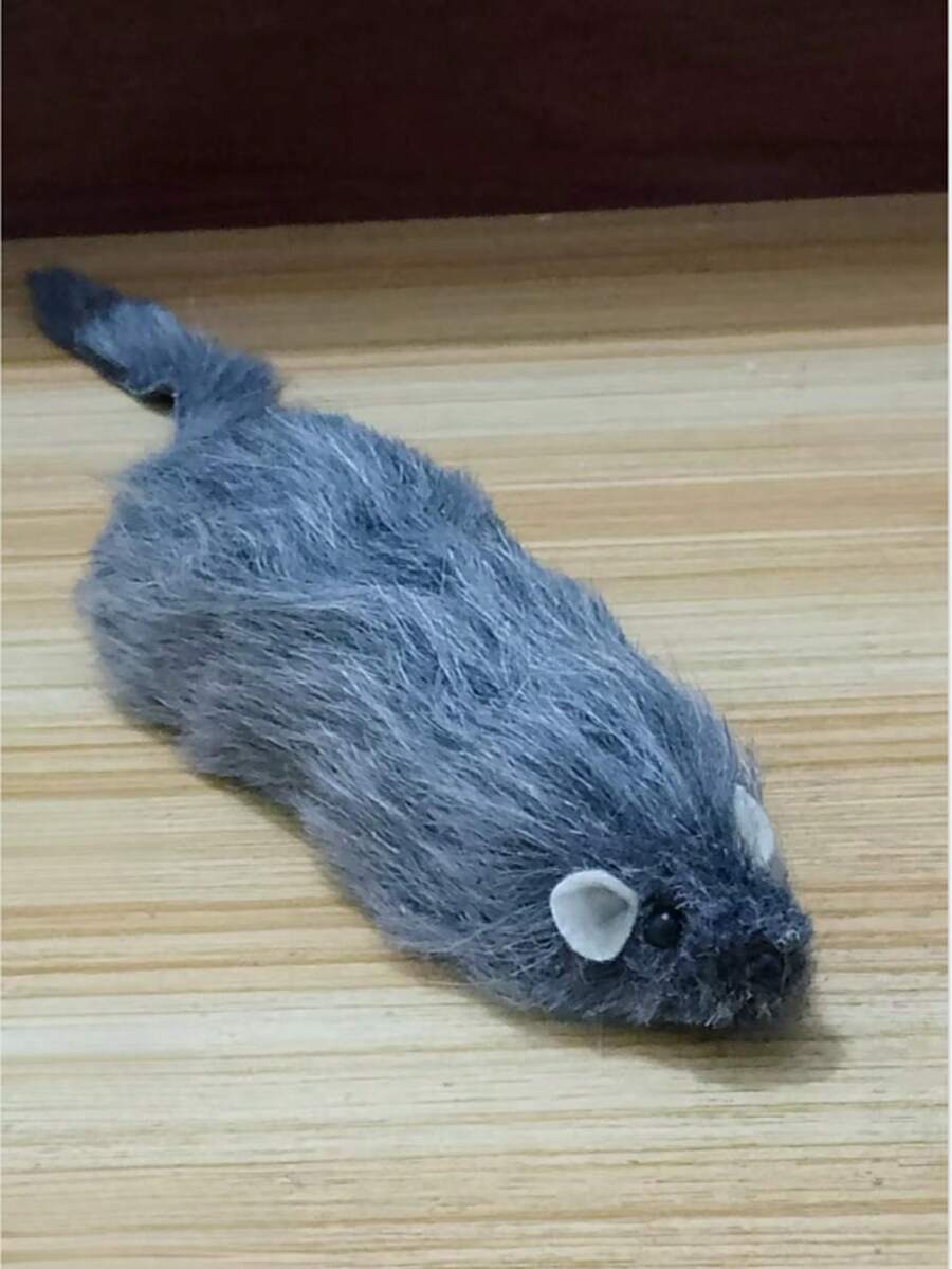 Búp bê nhồi bông hình mèo dễ thương, ngộ nghĩnh, hình dáng chuột thật, thích hợp để thư giãn, tự giải trí, nghiến răng, gặm nhai, một món đồ chơi lý tưởng cho mèo cưng. - Màu xám đen - Xem 1
