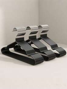 Velvet Hangers, Space Saving Non-Slip Clothes Hangers With Tie Bar Standard Hangers With 360 Degree Rotatable Hook Heavy Duty Coat Hangers - Black - View 2