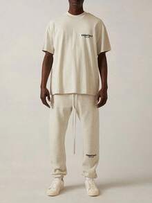 Fear Of God  Autumn Winter Hoodie 'Dark Oatmeal' Loose Drop Shoulder Hooded Women/Men Sweatshirt,Runs 1 Size Large , Vintage Flocking Craftsmanship Combined With Modern Men Breathable Technology, Warm Cotton Flocking - LIGHT OATMEAL/PANTS - 查看 4
