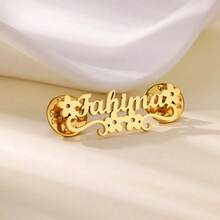 Ghim cài áo hình hoa và tên theo yêu cầu dành cho nam nữ, chất liệu thép không gỉ, huy hiệu cài áo tùy chỉnh, trang sức cá nhân hóa cho các bữa tiệc hoặc trang phục, quà tặng. - Nhiều màu - Xem 7