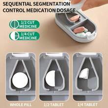 4-In-1 Pill Grinder And Dispenser, Includes Grinder And Storage Box - Portable Mini Pill Box, Suitable For Tablets/Capsules, Can Split Tablets In Half And Grind Into Powder, Ideal Home Medication Solution, Practical And Portable Pill Grinder. - Multicolor - View 6