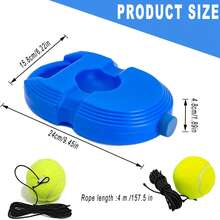 弹性网球训练器，带绳，适合成人或初学者独立练习网球，可加水或沙子固定网球底座 - 彩色 - 查看 6