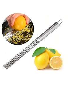 1pc Portable Stainless Steel Citrus Zester And Lemon Grater With Long Handle, High-Quality Stainless Steel Material, Suitable For Chocolate, Cheese, Fruit Peeling And Shredding, Home Kitchen, Outdoor Camping Cooking, Suitable For New Year, Valentine's Day, Mother's Day, Father's Day, Graduation Season And Other Holiday Gifts - Multicolor - View 2