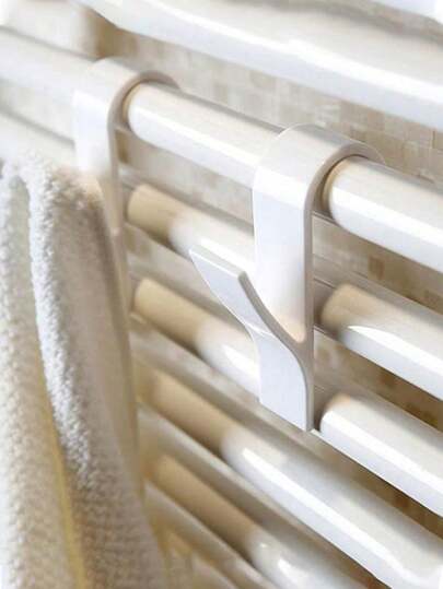 4/8 Pcs Bathroom Towel Warmer Hooks, Bathroom Robe Hooks, Heater Element Hooks, Bathroom Hanging Rack, Clothes Hooks, Loose Accessories, Heater Element Hooks, Cylindrical Heater Element Clothes Hooks, Easy-Install Wall-Mounted Clothes Hooks, Space-Saving, Durable Bathroom Towel Warmer Hooks For Hanging Robes, Clothes And Towels, No Drilling Required