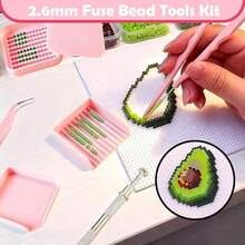 1/3/5pcs Bead Accessory Set - 2.6mm Sorting Tray Kit Includes Bead Picking Tray, Bead Pen, Bead Scoop, Tweezers, Bead Board, Alignment Tool, Convenient Scoop, Suitable For Perler/Hama Beads Crafts, Pixel Art, Classroom DIY And Bead Management, Efficient Organization And Storage. - Multicolor - View 5