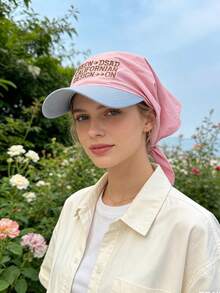 1pc Unisex Quick-Dry Patchwork Letter Embroidered Visor Baseball Hat, Versatile Neck Gaiter Scarf Headwrap For Outdoor, Sports, Casual, Suitable For Hiking, Cycling, Beach, Vacation,Summer - Multicolor - View 4