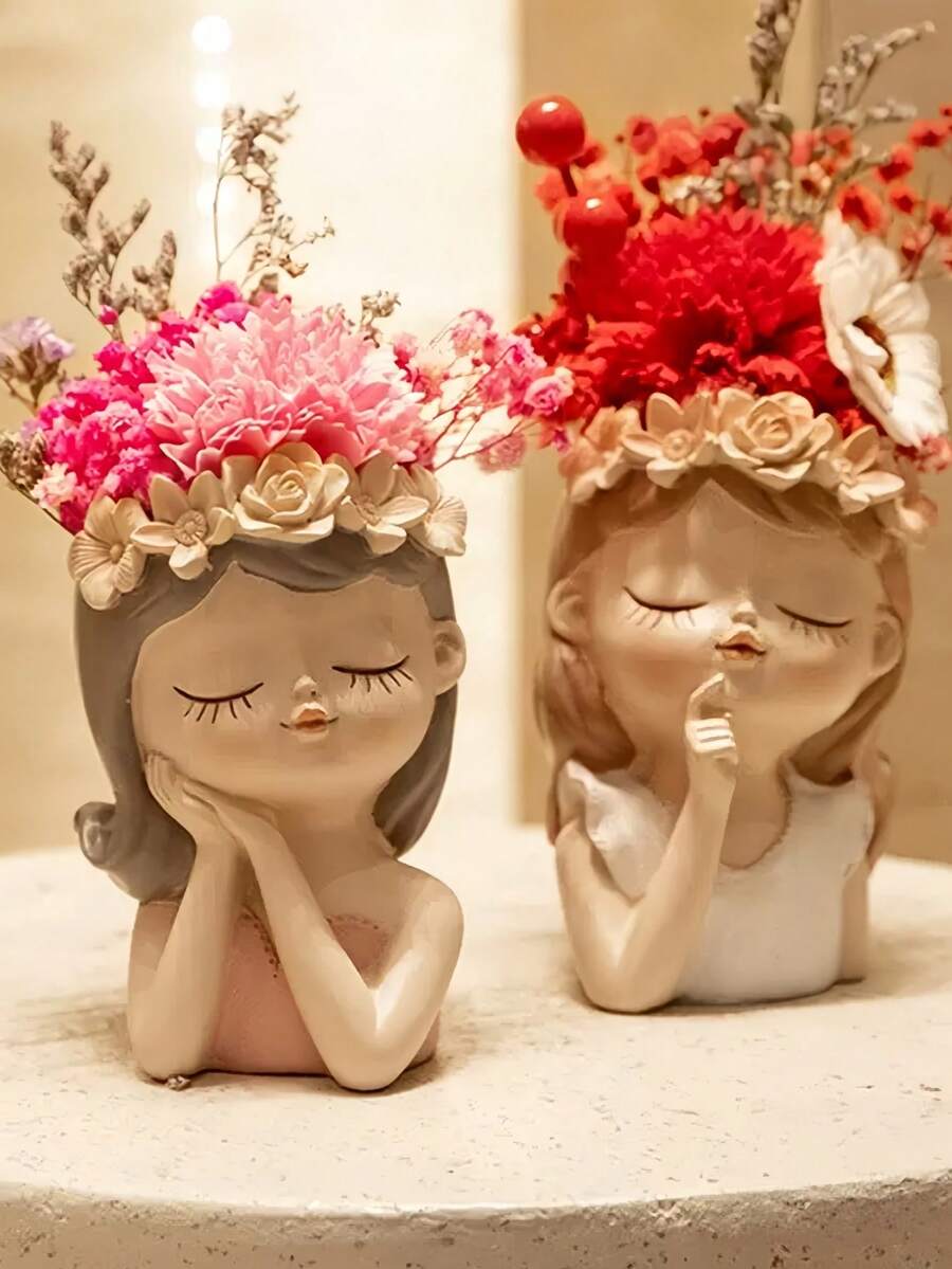 Vaso delle fate multifunzionale, vaso per piante grasse, vaso da fiori, decorazione da tavolo per piccoli fiori, decorazione di alta qualità per casa e ufficio - A - Visualizzare 1