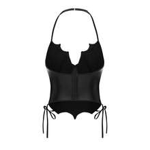 Solid Black Spaghetti Strap Twist Back Tank Top For Women - Black - View 5