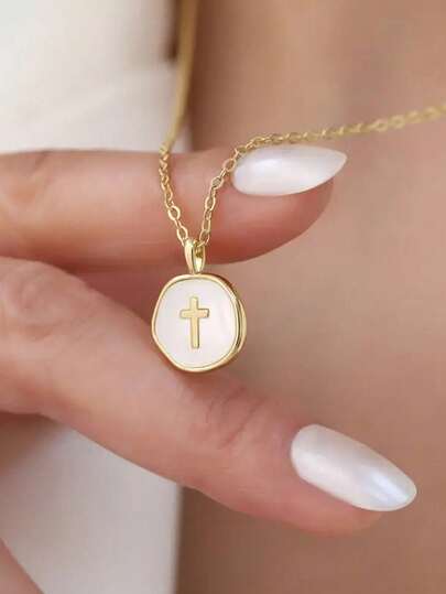 1pc Mini Cross Pendant Necklace - Elegant Minimalist Christian Jewelry Gift, Suitable For Women And Teenagers, Wearable Year-Round, Ideal For Christmas, Thanksgiving, Mother's Day