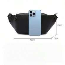 100% wasserdicht & strapazierfähiges echtes Leder Unisex Bauchtasche in Schwarz, Multifunktions-Hüfttasche, Brusttasche, modisch für Schule, Business-Casual, geräumig, geeignet für Büro, Schule, Arbeit, Pendeln, Outdoor, Reisen, passend für Teenager, Frauen, Studenten, Büromitarbeiter, japanischer Stil Tasche - Verschiedenfarbig - Übersicht 7