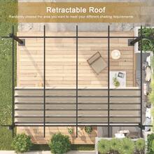 Devoko Gunji 3x3/3x4m Gazebo, Stable, Cold-Resistant, With Magnetic Fastening, Pergola With Adjustable Shade Area, Aluminum Frame, For Garden And Patio Roofing, Beige/Grey - Beige - View 9