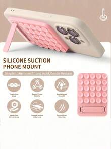 Foldable Silicone Phone Suction Cup Holder, Adjustable Hands-Free Phone Stand, No Drilling Required For Desk Or Car Window, Fits All Smartphones - A - View 10