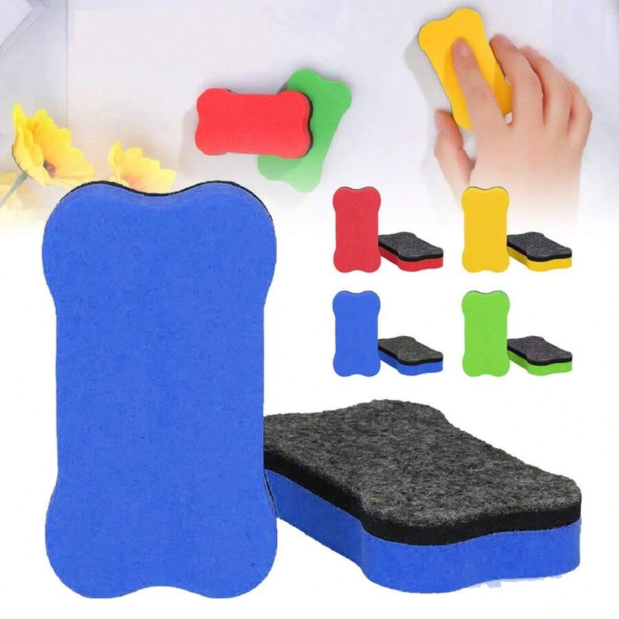 6pcs Magnetic Whiteboard Drywipe Eraser Duster Rubber Marker Cleaner UK - Magnetic Whiteboard Eraser - View 1
