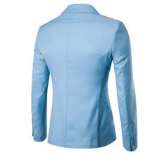 Áo vest công sở nam cài một hàng khuy, trang phục phù rể trong đám cưới. - Màu xanh nhạt - Xem 5