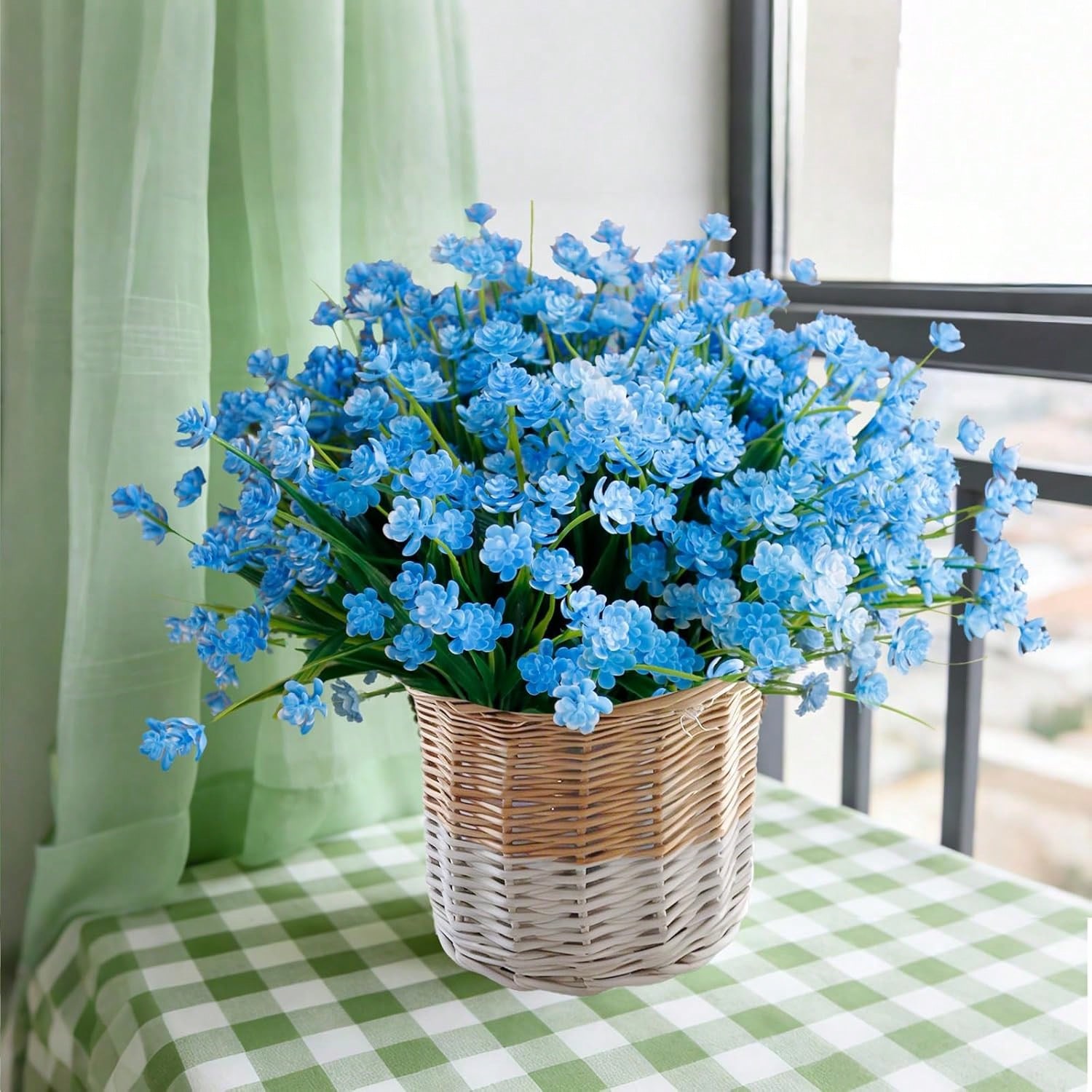 BCBLF Artificial Flowers For Outdoors, 12 Bundles Fake Outdoor