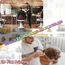 Professional Haircutting Cape, 2D Flat Design, Featuring Yellow Construction Vehicle Pattern. This High-Quality Printed Haircutting Cloth Is Made Of Durable Polyester Fabric, Easy To Clean, And Has Adjustable Fit. - Multicolor - View 6