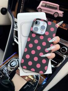 1个大波点图案、大孔黑色皮革防震手机壳，TPU材质，适合作为节日礼物，兼容苹果Xs/Xsmax/Xr/11/12/13/14/15/16pro/Promax/14/15/16plus/17，男女通用 - 黑色 - 查看 3