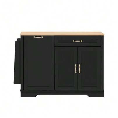 Modern, Elegant Sideboard With 3 Doors And One Drawer, Buffet Cabinet With Pull-Out Shelves For Dining Room, Living Room And Kitchen (Black)