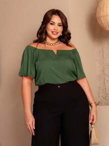 Women's Plus Size  Blouse - Military - View 4