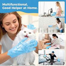 1 Pair Silicone Pet Grooming Gloves - Multi-Function Brush, Suitable For Bathing, Gentle Massage, Efficient Deshedding And Dematting - Multicolor - View 3