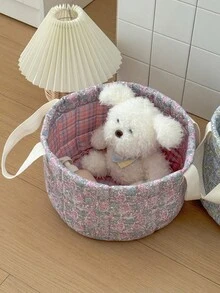 1 Giỏ đựng đồ in hoa, có lớp đệm, giỏ đựng quần áo, giỏ đựng đồ giặt, túi đựng đồ di động dung tích lớn, giỏ đựng đồ ăn nhẹ có tay cầm, thích hợp cho phụ nữ và bé gái, giỏ đựng mỹ phẩm, giỏ đựng đồ chơi, giỏ đựng đồ chăm sóc da, giỏ đựng đồ trang điểm đa năng, giỏ đựng đồ dùng nhà cửa, trang trí phòng khách, phòng ngủ, trang trí phòng tắm. - Nhiều màu - Xem 5