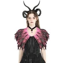 1pc Artificial Feather Shawl, Polyester Feather Shawl, Punk Gothic Festival Funny Costume Feather Harness, Suitable For Autumn, Winter, Spring, Summer Costume Party - Pink - View 10