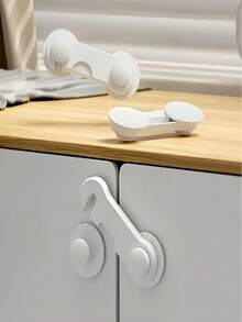 2pcs Multi-Function Anti-Pinch Hand Safety Lock, Refrigerator Drawer Anti-Opening Protector Lock, Lock Protector, Cabinet Wardrobe Safety Lock, Door Lock, Used For Unlocking Refrigerator Drawers Anti-Pinch, Easy Installation, No Need To Drill Cabinets And Doors, Anti-Pinch Handle, Durable Plastic, Suitable For Refrigerator, Drawers, Kitchen And Bathroom, Bathroom Safety Lock - Multicolor - View 3