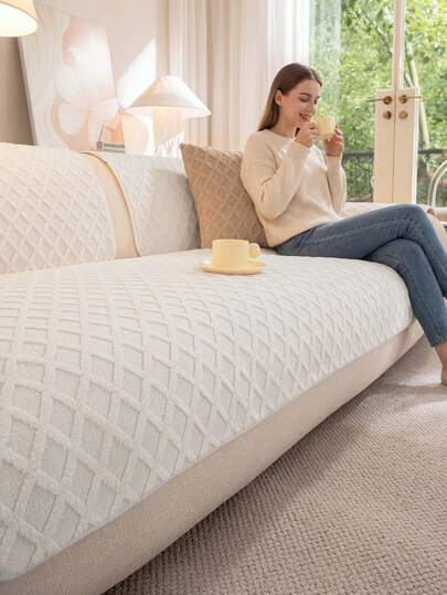 1 chiếc đệm sofa dày dặn, ấm áp, chất liệu jacquard sang trọng, kiểu dáng tối giản hiện đại, thân thiện với thú cưng, chống bẩn và chống trơn trượt, bảo vệ sofa mùa thu/đông chống trầy xước, phù hợp với sofa chữ L và sofa 1/2/3/4 chỗ ngồi (Bán lẻ từng chiếc)