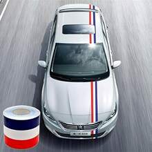 6 Inces Wide Frenc Flag Stre Decal Sticker  Car Exter Etic Ood Front/Rear Bumpers Side Fenders - Hình dán cờ Pháp kẻ sọc - Xem 3