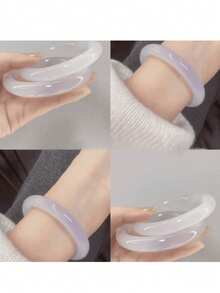 1pc Women's Fashion Jade-Like Bracelet (Suitable For 100 Lbs Women). The Bracelet Will Become More Transparent Under Light, Suitable For Daily Wear, Holidays, Travel, Beach Outfits, A Perfect Gift For Ladies, Wives Or Friends, Suitable For Christmas, Valentine's Day, Mother's Day, New Year Wear As A Delicate Accessory. (Please Choose Carefully According To Arm Size, As The Bracelet May Have Color Difference Under Different Lighting) - Multicolor - View 2