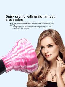 1个渐变色可折叠硅胶吹风机扩散器罩，耐高温硅胶美发卷发造型沙龙工具 - 彩色 - 查看 5