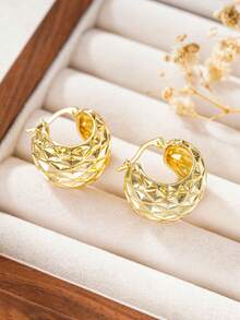 1 Pair Romantic Hoop Earrings For Women For Wedding Anniversary Engagement Party Jewelry Valentine's Day Gift - 1# - View 3