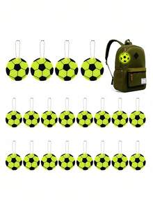 10 piezas Llaveros de balón de fútbol reflectantes por ambos lados | Llaveros de mini fútbol, impermeables y duraderos - Adecuados para mochilas, bicicletas, caminar y correr, excelentes para ocasiones festivas - Ver 1