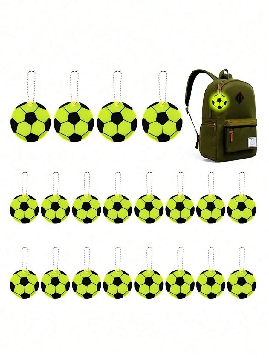10 piezas Llaveros de balón de fútbol reflectantes por ambos lados | Llaveros de mini fútbol, impermeables y duraderos - Adecuados para mochilas, bicicletas, caminar y correr, excelentes para ocasiones festivas - Ver 1