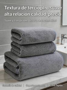 Toallas Las toallas de baño , en juegos, son una opción esencial para las familias y una de las mejores alternativas para hoteles. Son suaves, delicadas con la piel y muy absorbentes. - Gris - Ver 2