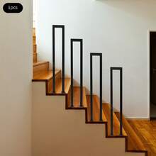 WANLECY U-Shaped Stair Handrail, Black Industrial Style Railing Multi-Purpose Handrail Decorative Railing For Indoor & Outdoor Stairs Porch Deck Loft Corridor, 1 Pcs - Modern - View 2