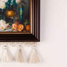 1 pieza Marco de fotos colgante de pared de 7 pulgadas con borlas, marco de fotos de estilo europeo y francés personalizado de lujo, estilo Ins, marco de fotos de estilo pastoril vintage - 1PC - Ver 5