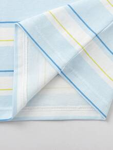 Balabala Conjunto de pijama de camiseta de manga corta y pantalones a rayas, ligero, transpirable y de secado rápido para niño preadolescente, primavera/verano - tinte azul - View 5